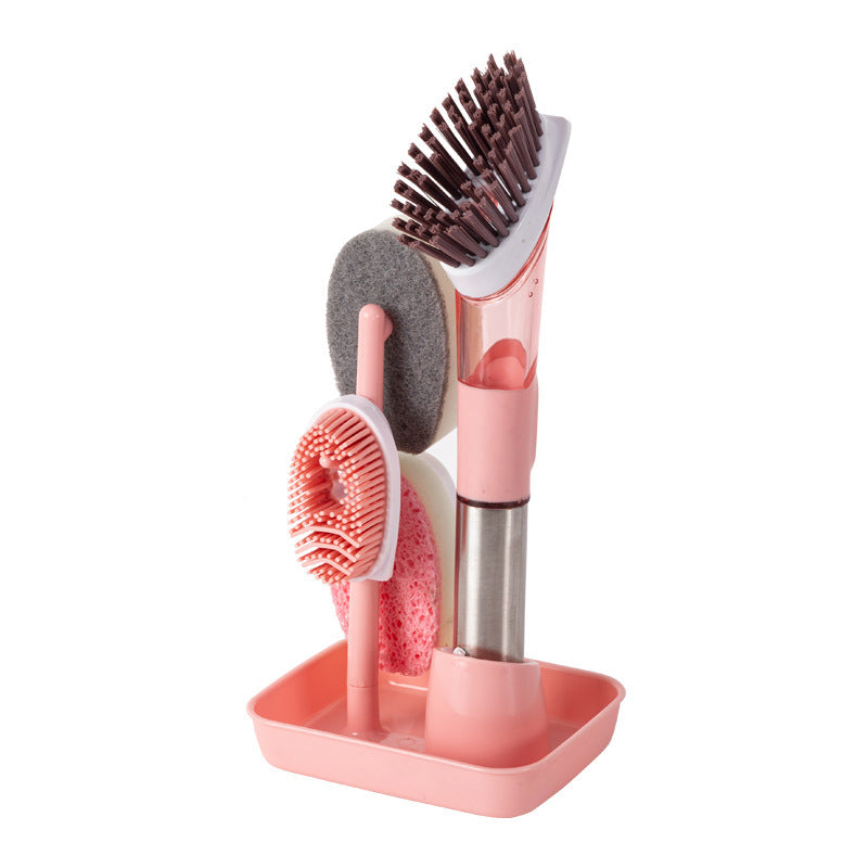 Cukokit Multifunctional Dish Brush Long Handle Kitchen Sponge Cleaning Tool