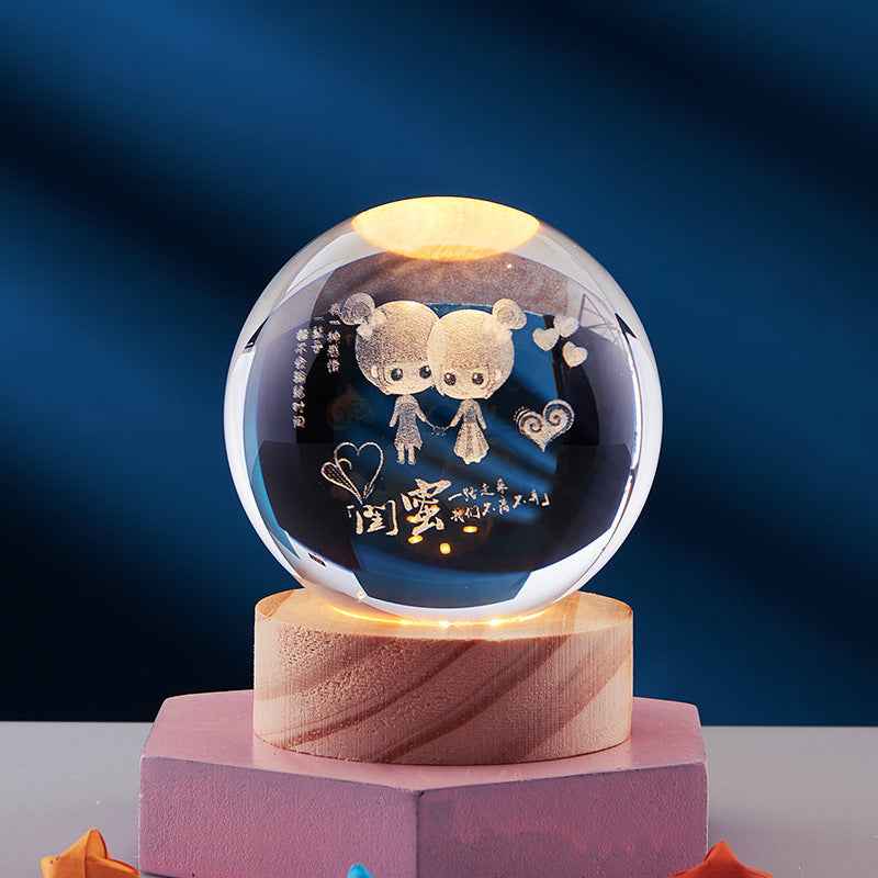 Illuminated 3D Crystal Night Light