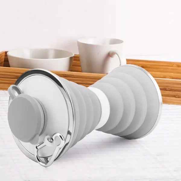 Cukokit 500ML Silicone Foldable Water Bottle  Leak Proof Portable Sports Cup