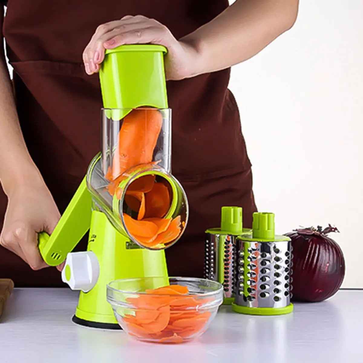 Cukokit Round Mandoline Vegetable Slicer  Potato, Carrot, Cheese Grater Cutter