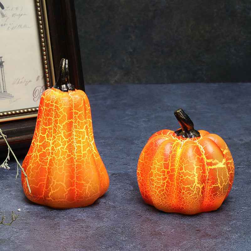 Halloween Pumpkin Lantern Simulation Pumpkin LED Candle Lamp Resin Luminous Pumpkin