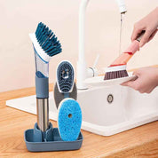 Cukokit Multifunctional Dish Brush Long Handle Kitchen Sponge Cleaning Tool