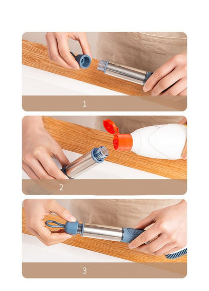 Cukokit Multifunctional Dish Brush Long Handle Kitchen Sponge Cleaning Tool