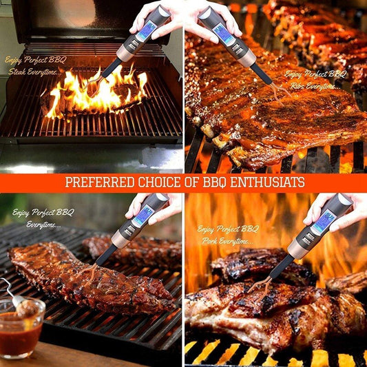 Cukokit Stainless Steel BBQ Fork Thermometer Digital Meat Food Thermometer