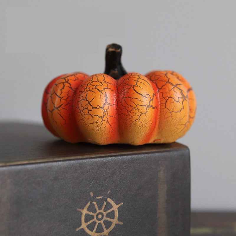 Halloween Pumpkin Lantern Simulation Pumpkin LED Candle Lamp Resin Luminous Pumpkin
