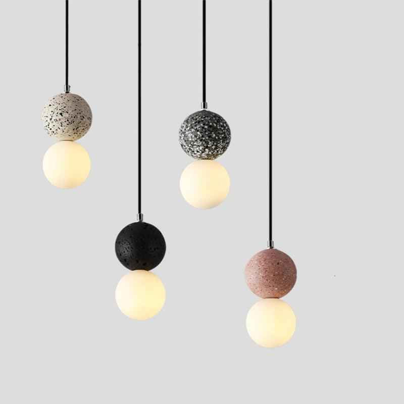 Aurora LED Pendant Lights - Black and White Glass Design