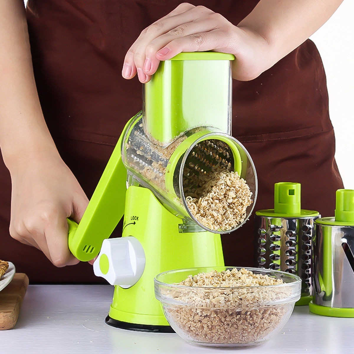 Cukokit Round Mandoline Vegetable Slicer  Potato, Carrot, Cheese Grater Cutter