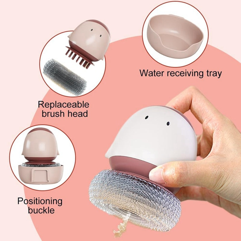 Cukokit Automatic Liquid Filling Dishwashing Brush Kitchen Cleaning Tool