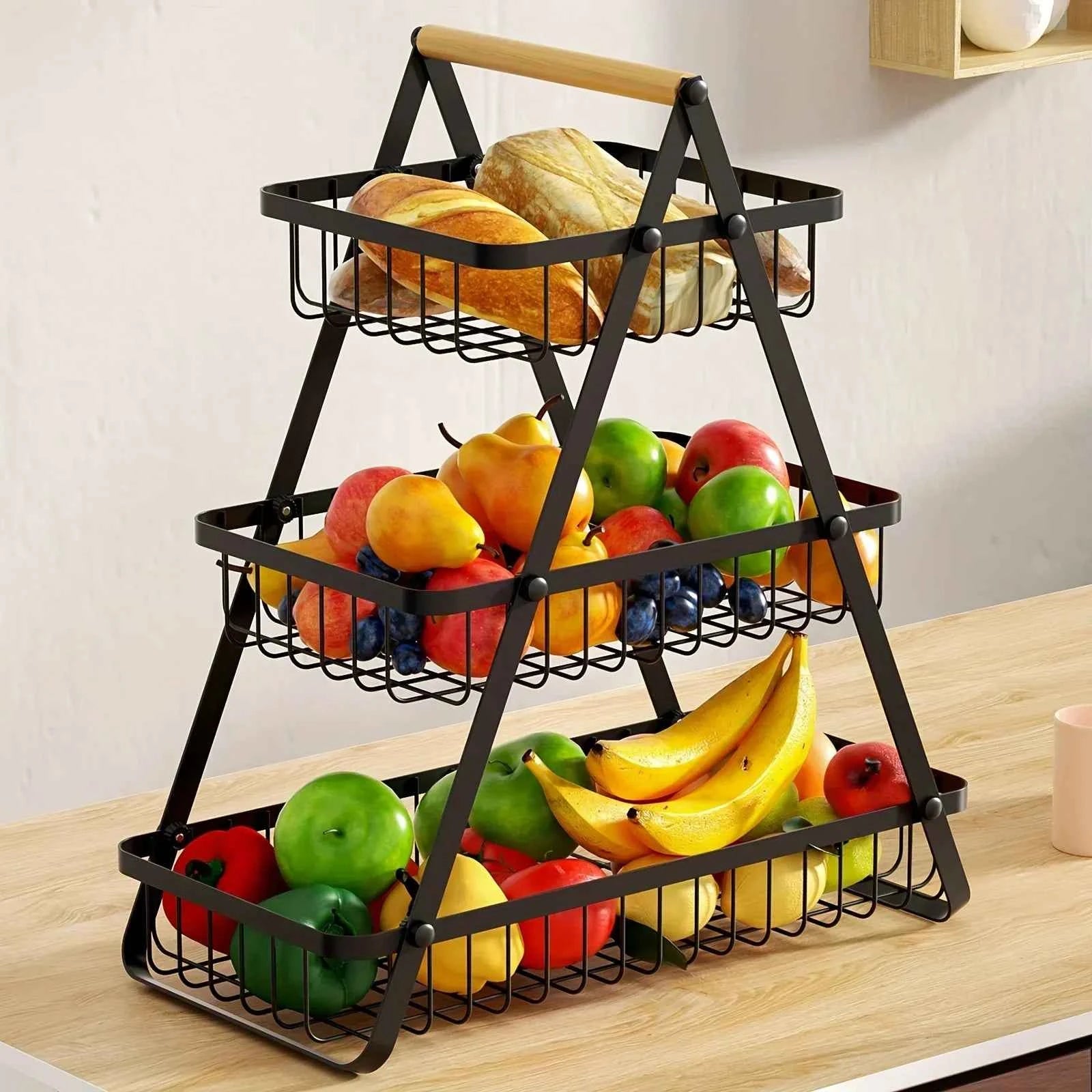 FruitCascade - Three-Tiered Fruit Basket