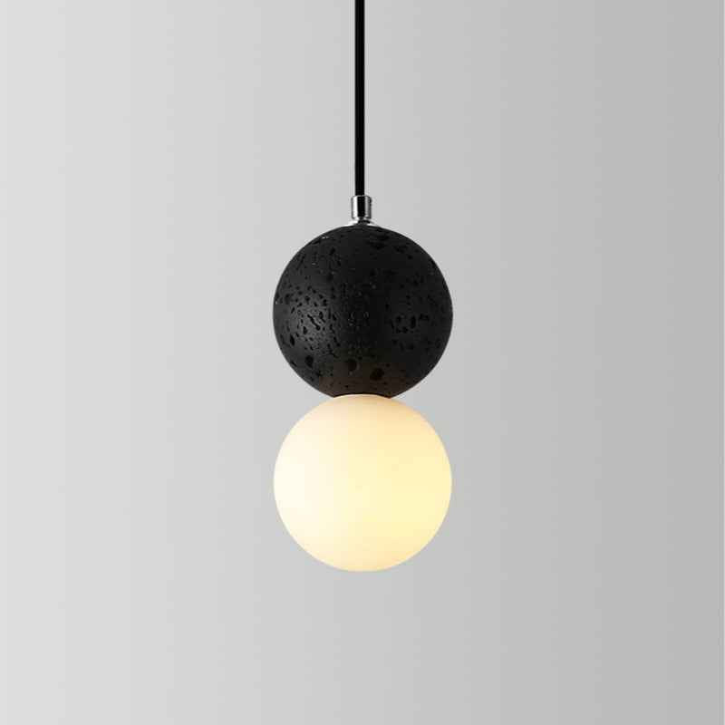Aurora LED Pendant Lights - Black and White Glass Design