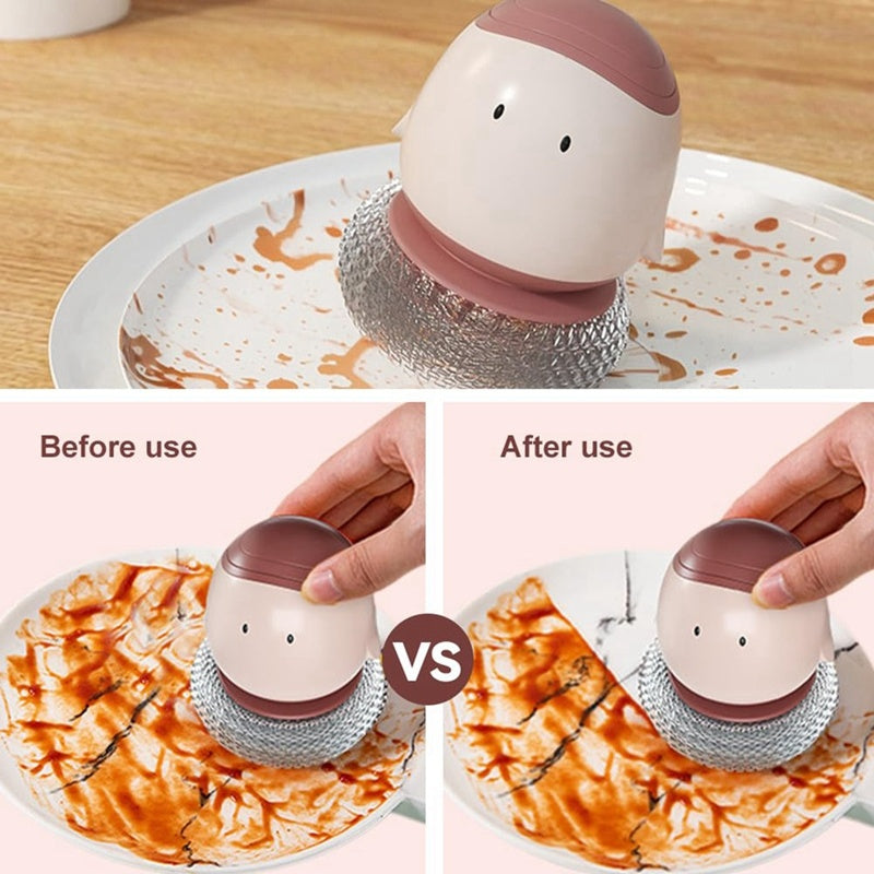 Cukokit Automatic Liquid Filling Dishwashing Brush Kitchen Cleaning Tool