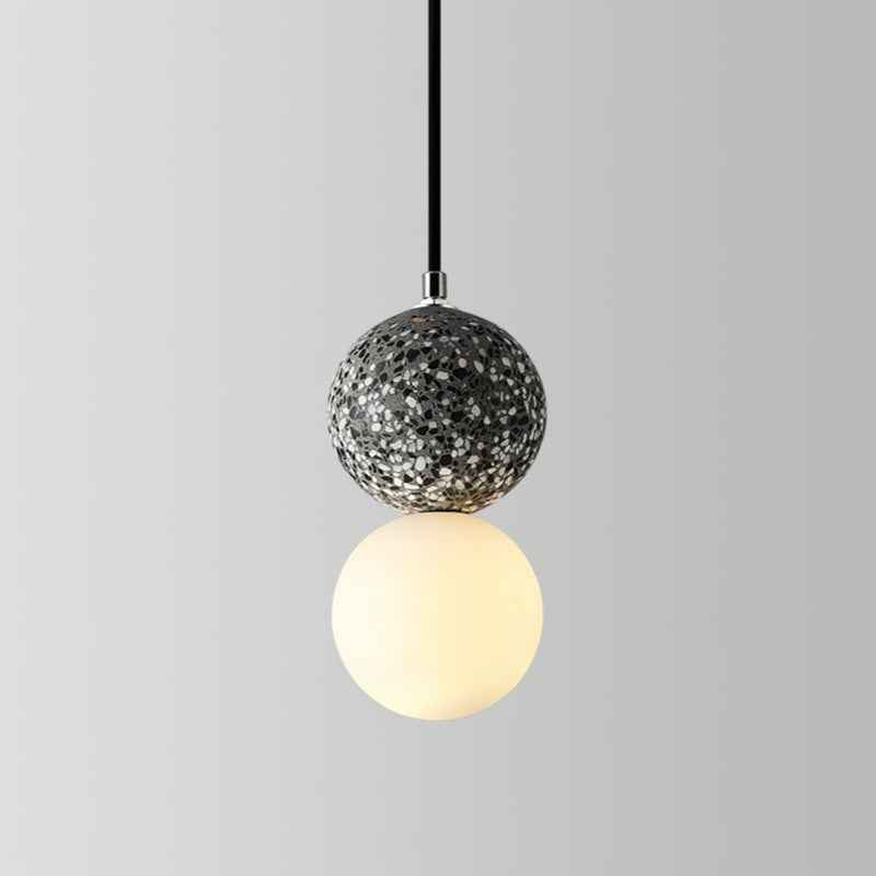 Aurora LED Pendant Lights - Black and White Glass Design