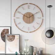 TimeWood - 14-Inch Nordic-Inspired Solid Wood Wall Clock