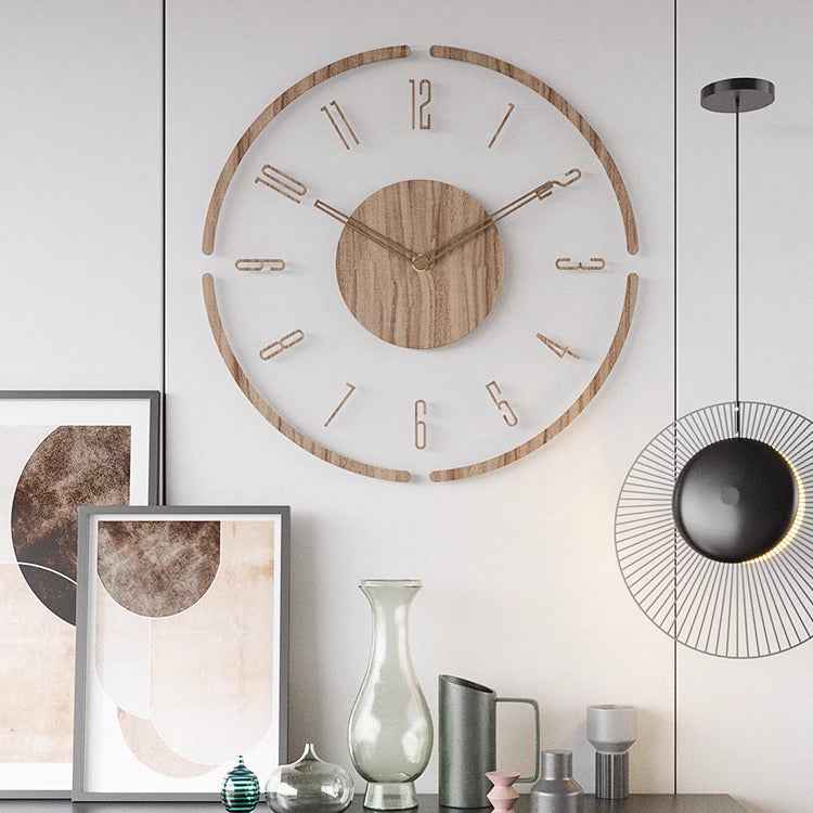 TimeWood - 14-Inch Nordic-Inspired Solid Wood Wall Clock