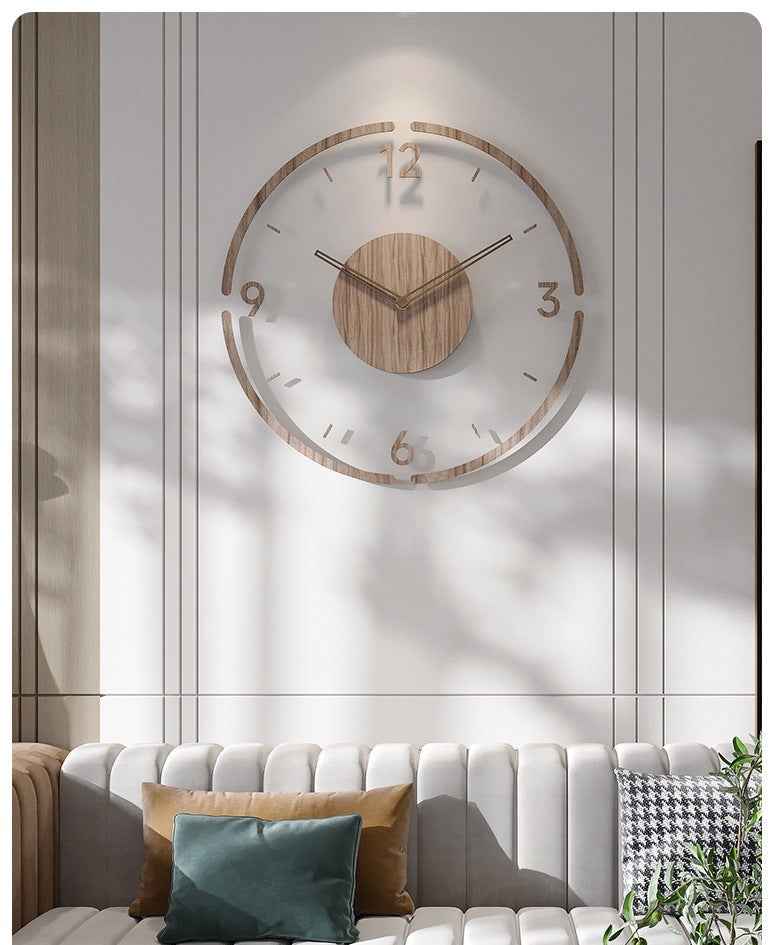 35 cm Nordic Silent Wall Clock Crafted from Genuine Wood
