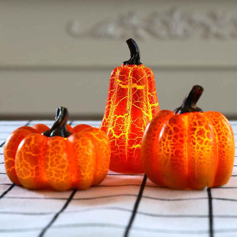 Halloween Pumpkin Lantern Simulation Pumpkin LED Candle Lamp Resin Luminous Pumpkin