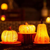 Halloween Pumpkin Lantern Simulation Pumpkin LED Candle Lamp Resin Luminous Pumpkin