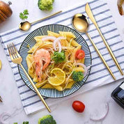 Elegant 24-Piece Gold and Silver Stainless Steel Cutlery Set