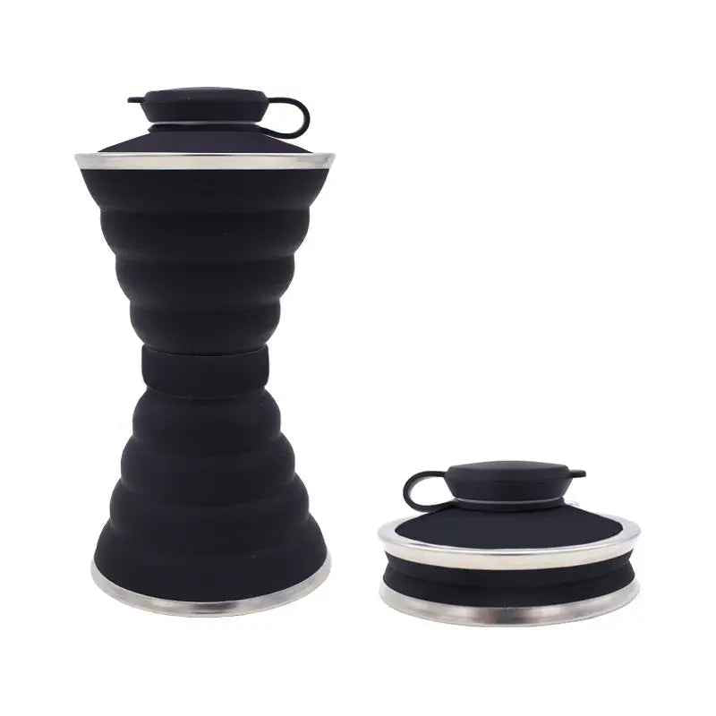 Cukokit 500ML Silicone Foldable Water Bottle  Leak Proof Portable Sports Cup