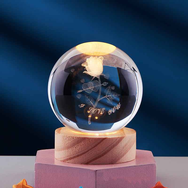 Illuminated 3D Crystal Night Light