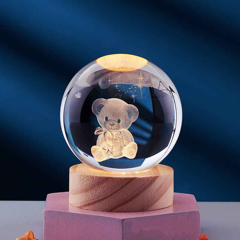 Illuminated 3D Crystal Night Light
