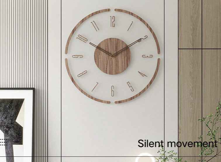 TimeWood - 14-Inch Nordic-Inspired Solid Wood Wall Clock