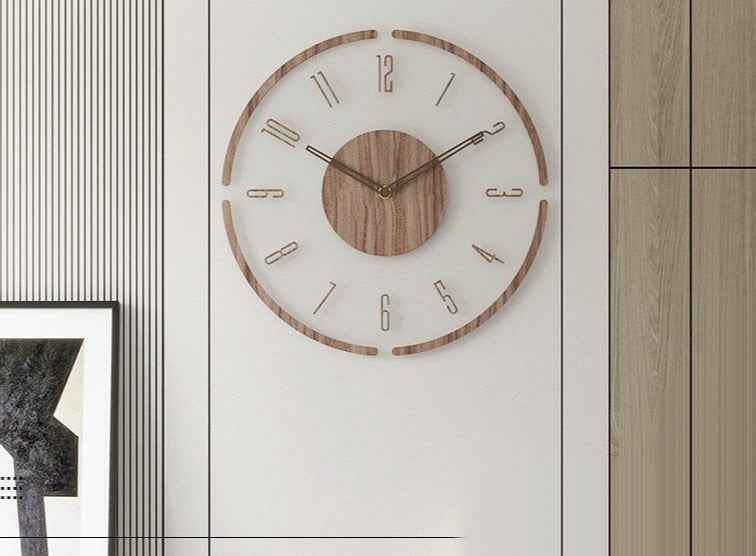 35 cm Nordic Silent Wall Clock Crafted from Genuine Wood