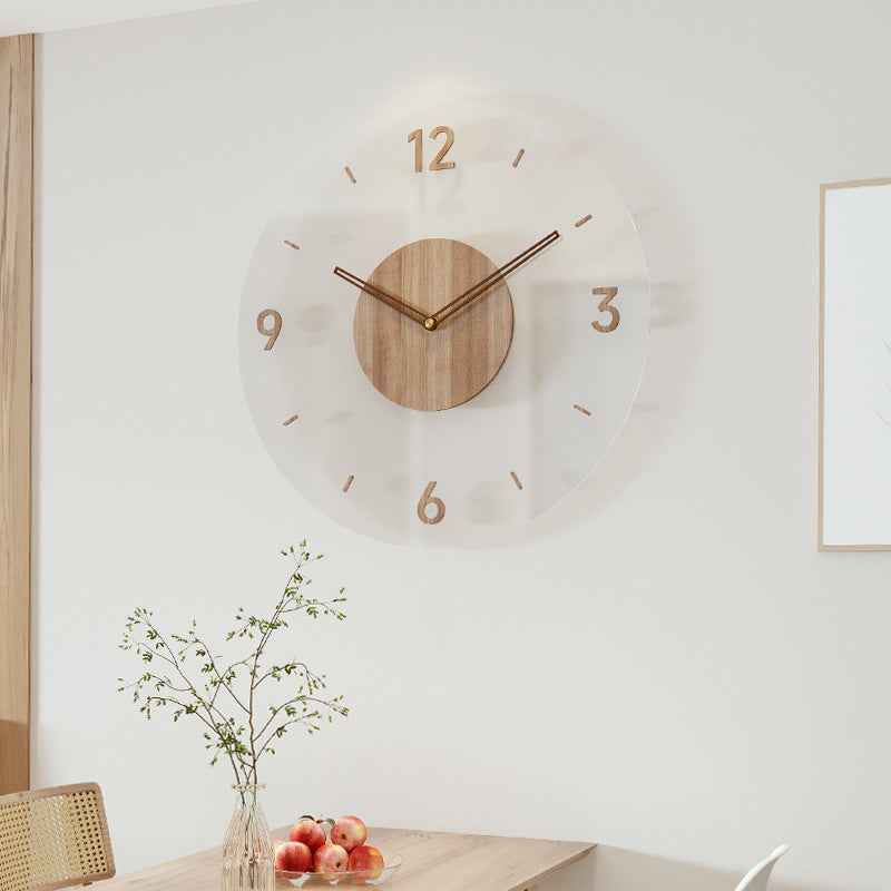 TimeWood - 14-Inch Nordic-Inspired Solid Wood Wall Clock