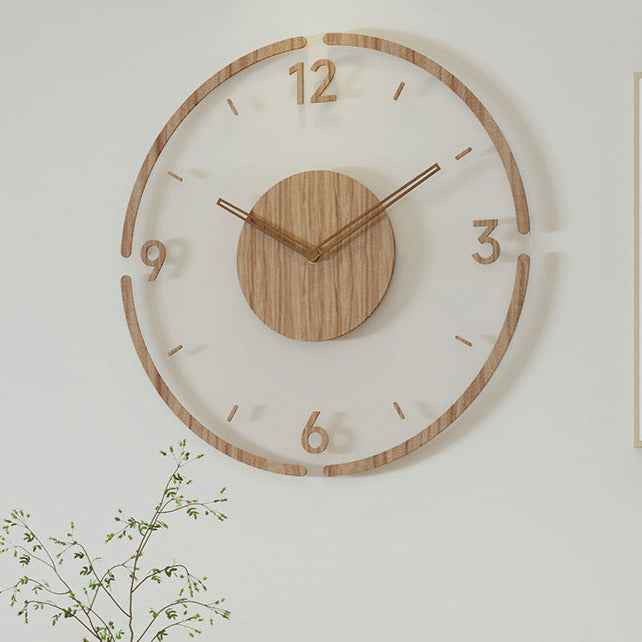 35 cm Nordic Silent Wall Clock Crafted from Genuine Wood