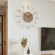 TimeWood - 14-Inch Nordic-Inspired Solid Wood Wall Clock