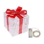 EclatDeNoel - Light-Up Gift Box Ornament with Bow