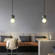 Aurora LED Pendant Lights - Black and White Glass Design
