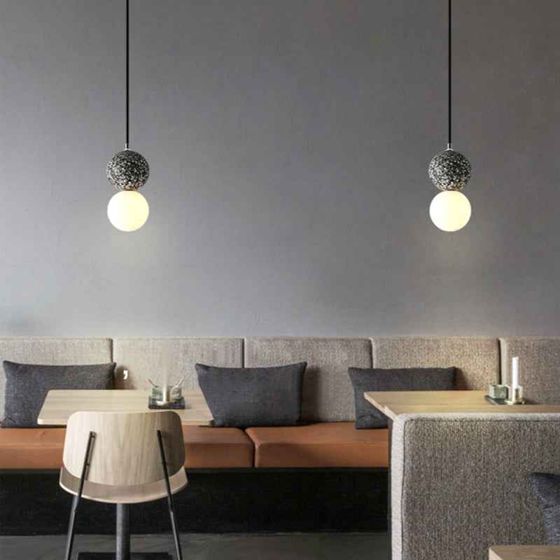 Aurora LED Pendant Lights - Black and White Glass Design