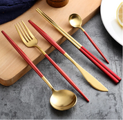 Elegant 24-Piece Gold and Silver Stainless Steel Cutlery Set