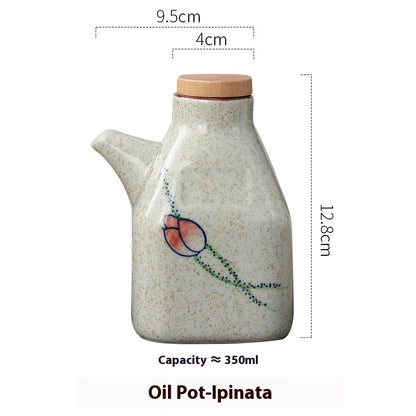 Cukokit New Chinese Ceramic Kitchen Sauce Dipping Pot Traditional Condiment Dispenser