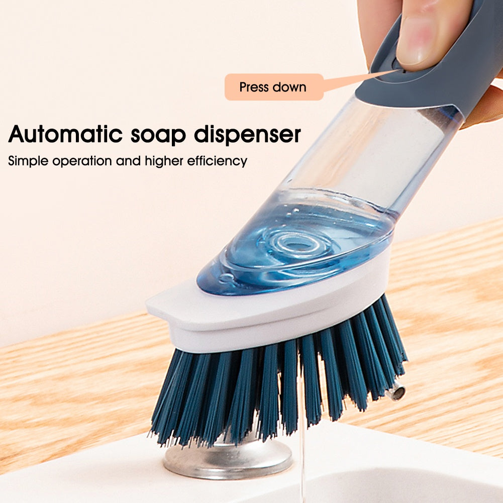 Cukokit Multifunctional Dish Brush Long Handle Kitchen Sponge Cleaning Tool
