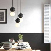 Aurora LED Pendant Lights - Black and White Glass Design
