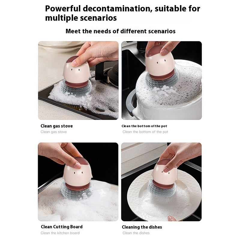 Cukokit Automatic Liquid Filling Dishwashing Brush Kitchen Cleaning Tool