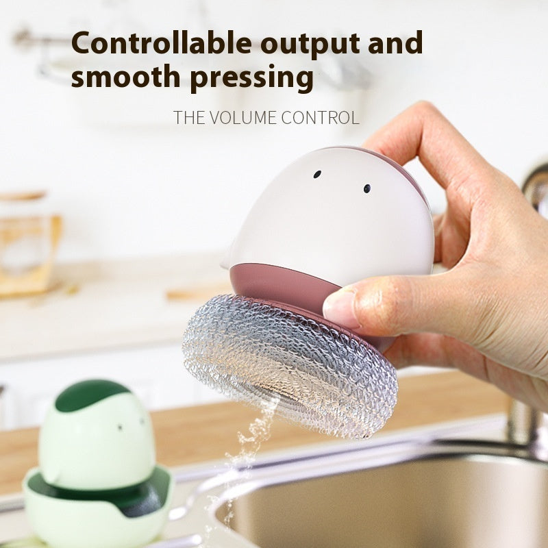 Cukokit Automatic Liquid Filling Dishwashing Brush Kitchen Cleaning Tool