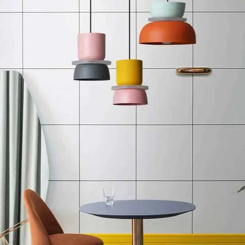 LuminaGlow - Contemporary Pendant Light in Scandinavian Macaron Design